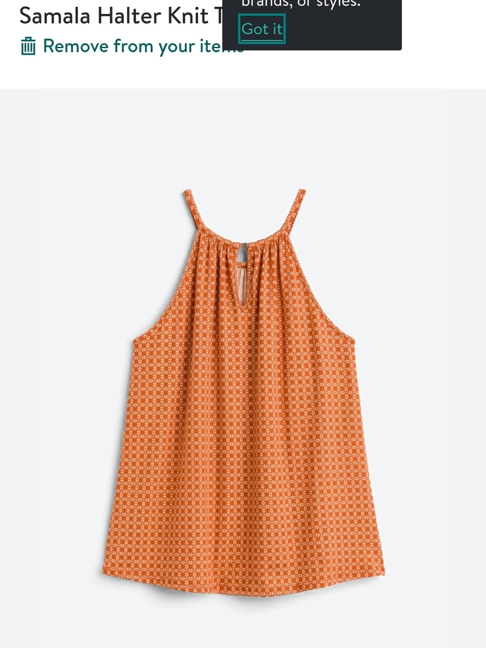 Women's Rust Floral Print Halter Skirt